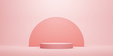 Pink Pastel pedestal for product presentation.