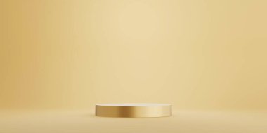 Gold pedestal, luxury product display for product presentation. 