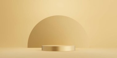Gold pedestal, luxury product display for product presentation. 