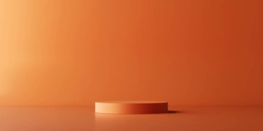 Product display orange podium for product presentation.