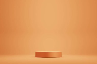 Product display orange podium for product presentation.