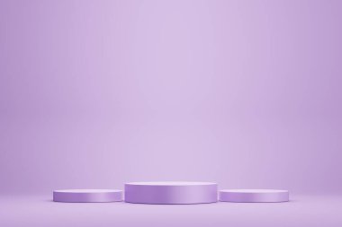 Product display purple podium for product presentation.