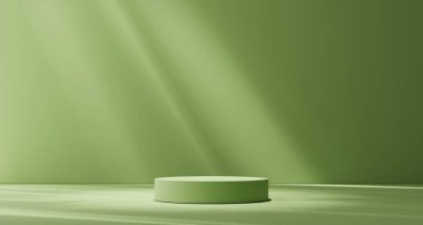 Product display green podium for product presentation.