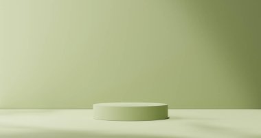 Product display green podium for product presentation.