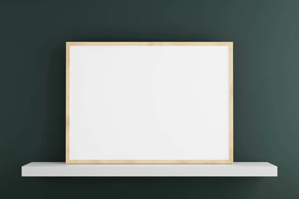 Horizontal Frame Mockup Placed Shelf Formats — Zdjęcie stockowe