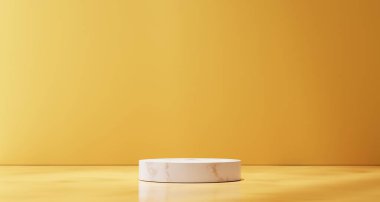 Product display orange podium for product presentation.