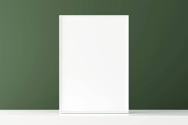 Πλαίσιο Πράσινο Τοίχο Κάθετη Μακιγιάρισμα Αφίσας Απόδοση — Φωτογραφία Αρχείου