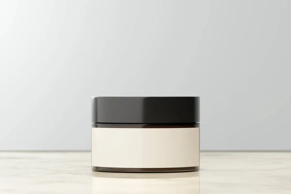 Cosmetic cream jar concept for product presentation. 3d rendering.