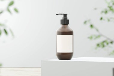 Gerçekçi kozmetik pompa ürünü sunumu. 3B görüntüleme.