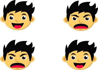 illustration of Emoticon Smile and Angry suitable for children's picture books