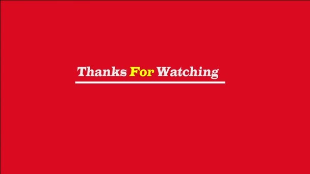 Thanks Watching Outro Simple Text Suitable Commercial Editorial Needs — Stockvideo