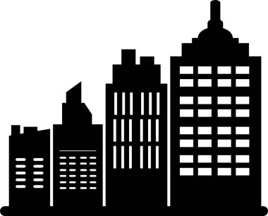vector image of a city with a simple icon theme