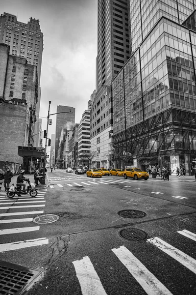 Black White Street Urban Buildings City New York — Fotografia de Stock