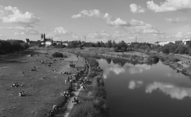 view of the river in the center of the city of the capital of the state of the