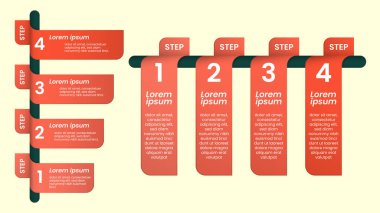 Set modern business infographic template design with horizontal and vertical design, color gradient, 4 options or step