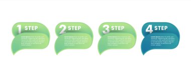 Modern infographic design template for data visualization, business, etc. With the concept of 4 options or steps and gradient colors