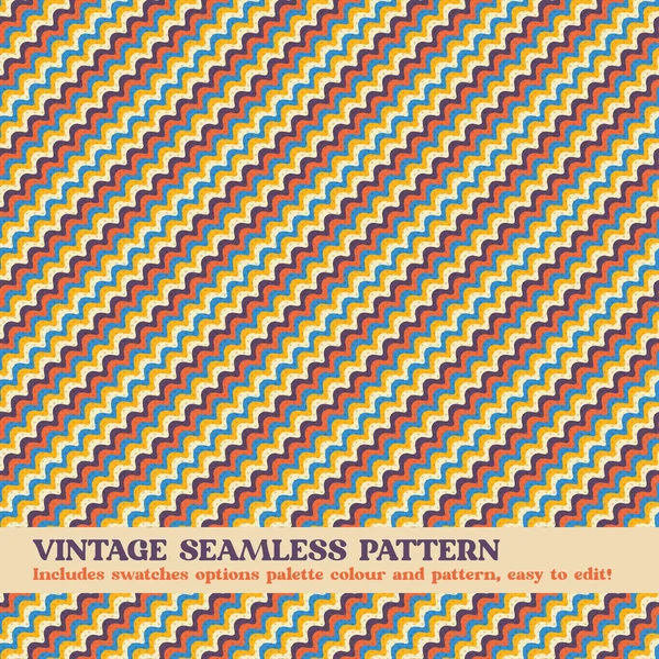 Vintage Nahtloses Muster Design Mit Farbpalette Und Muster Optionen — Stockvektor