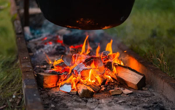 Fire Pit With Cauldron - Cooking on the beach. High quality photo