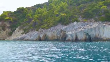 Turtle Island VIew from the Sea, Zakynthos. High quality 4k footage