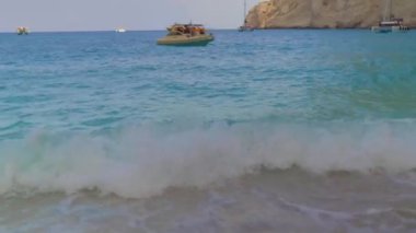 Beautiful Waves in Navagio Bay, Zakynthos. High quality 4k footage