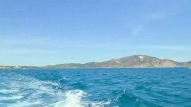 Beautiful Waves by Ship In the Sea, Zakynthos. High quality 4k footage