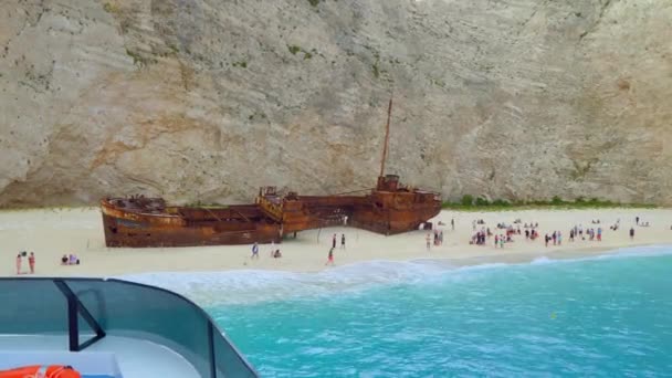 Shipwreck Navagio Bay Zakynthos High Quality Footage — Stok video