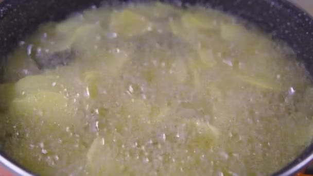 Frying Chips Oil Sliced Potato Clean Fresh Oil High Quality — Stok video