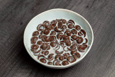  Cereal Milk, BREAKFAST Bowl Chocolate, nutrition snack food, Corn Fiber Healty. Top dows shoot High quality photo