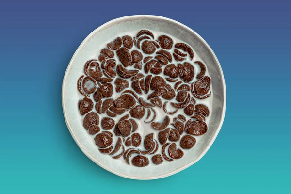  Cereal Milk, BREAKFAST Bowl Chocolate, nutrition snack food, Corn Fiber Healty. Top dows shoot High quality photo
