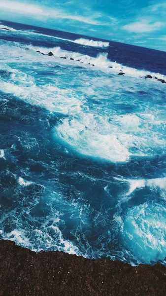 Big Ocean Waves In Tenerife beach, Canary Islands, Spain. High quality photo