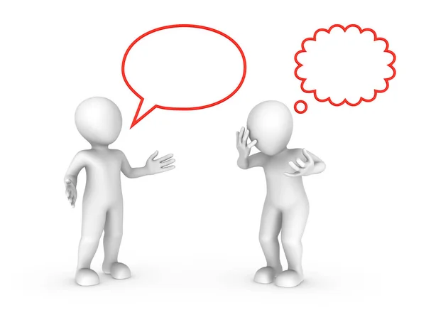 Konuşma baloncuğu ve teneke bulutuyla konuşan insanlar..