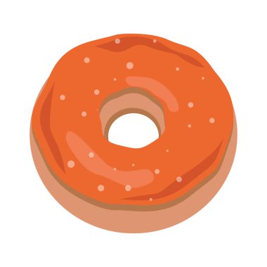 Çizgi film çöreği beyaz arka planda izole edilmiş. Jöleye vektör donut. Tatlı çörekler..