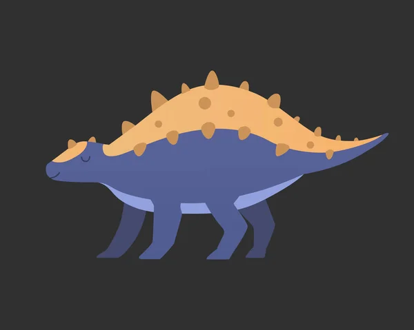Vector de dinosaurios aislado en la oscuridad. Dinosaurios depredadores animales y herbívoros. Icono de Dino. — Vector de stock