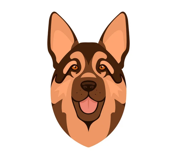 Hond hoofd icoon. Tekenfilm hondengezicht. Vector illustratie geïsoleerd op wit. Hondenkoppen. — Stockvector