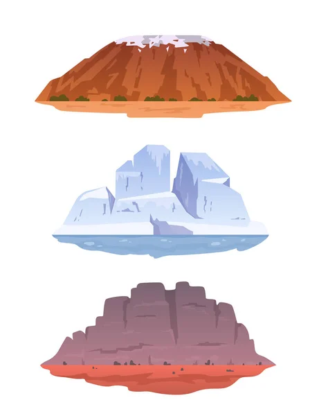 Set of vector mountain and outdoor icons — Vector de stock