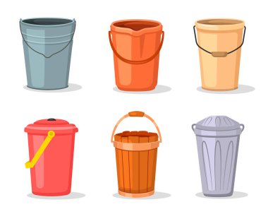 Su kovası seti. Farklı kovaların vektör kümesi