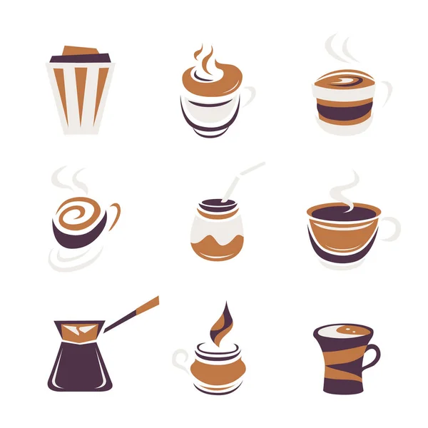 Coffee Coffee House Coffee Shop Elements Modern Icons Vector Collection — Stock Vector