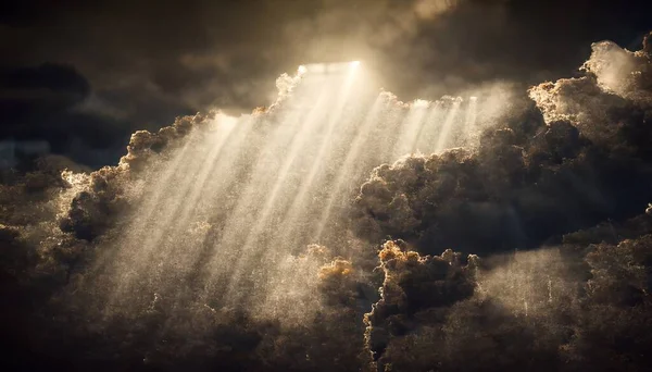 A Chair standing in front of the black cloud and thunder while in rainy weather during the morning