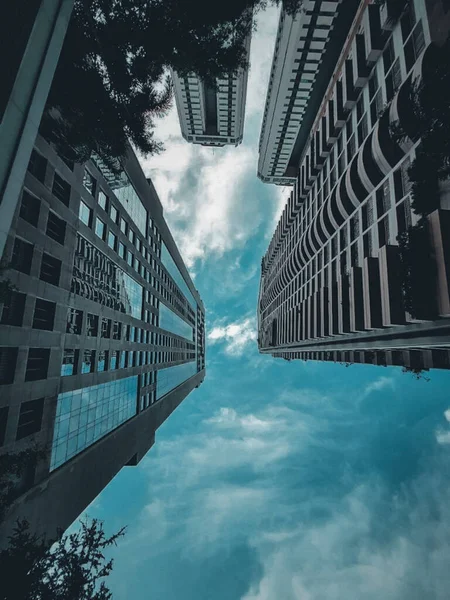 modern architecture with clouds and sky