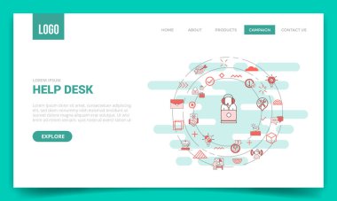 help desk concept with circle icon for website template or landing page homepage vector illustration