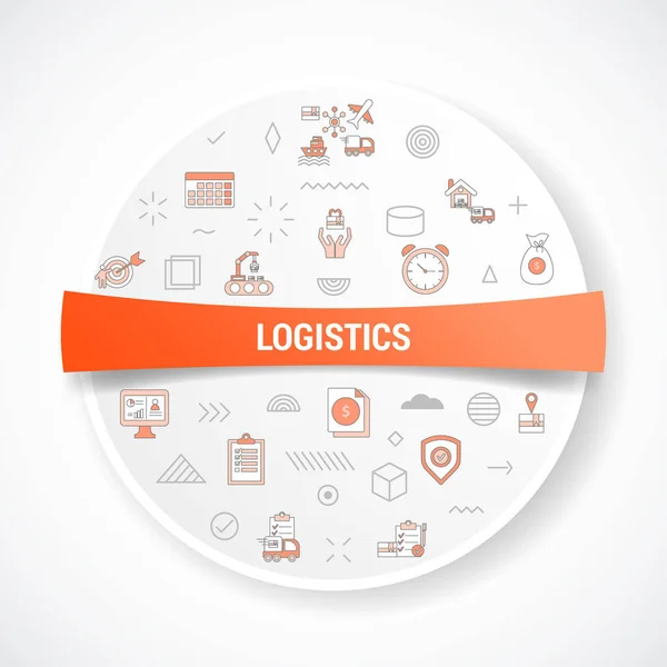 Logistics Concept Icon Concept Circle Shape Badge Vector Illustration — 스톡 벡터