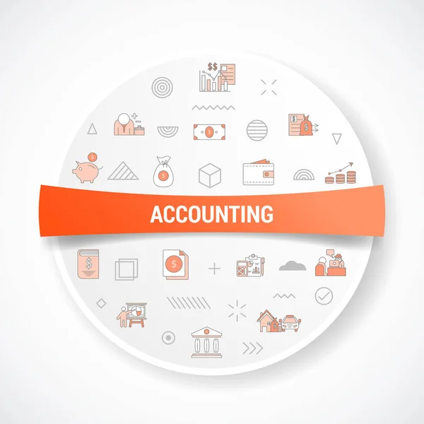 Accounting Concept Icon Concept Circle Shape Badge Vector Illustration — Vettoriale Stock