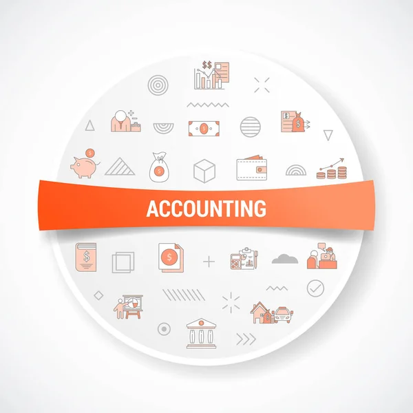 Accounting Concept Icon Concept Circle Shape Badge Vector Illustration — 图库矢量图片