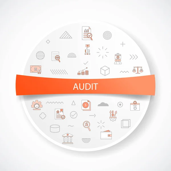 Audit Concept Icon Concept Circle Shape Badge Vector Illustration — Stockový vektor