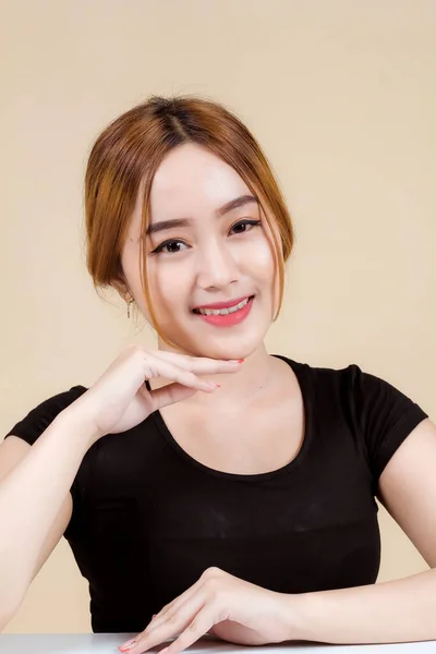 Beautiful Young Asian Woman Fresh Clean Skin — Photo