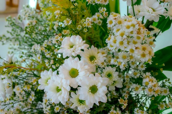 Wedding decorations. Wedding backdrop with flowers and Indonesian wedding decorations.