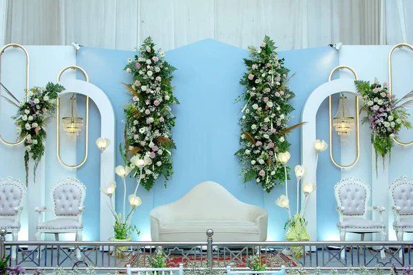Wedding Decorations Wedding Backdrop Flowers Indonesian Wedding Decorations — Stockfoto