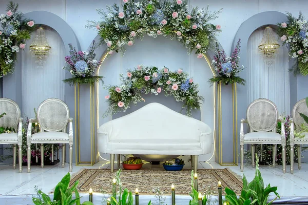 Wedding Decorations Wedding Backdrop Flowers Indonesian Wedding Decorations — Stockfoto