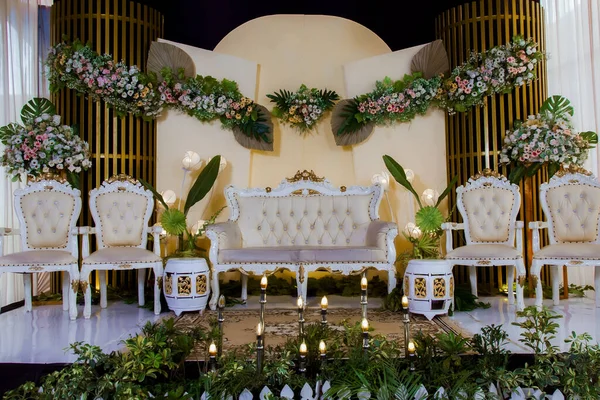 Wedding Decorations Wedding Backdrop Flowers Indonesian Wedding Decorations — Foto Stock