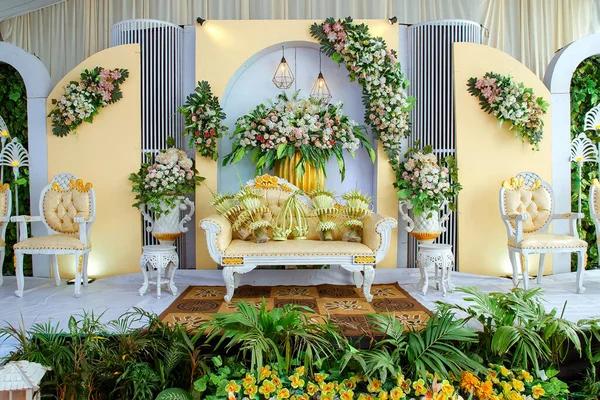 Wedding Decorations Wedding Backdrop Flowers Indonesian Wedding Decorations — Foto Stock